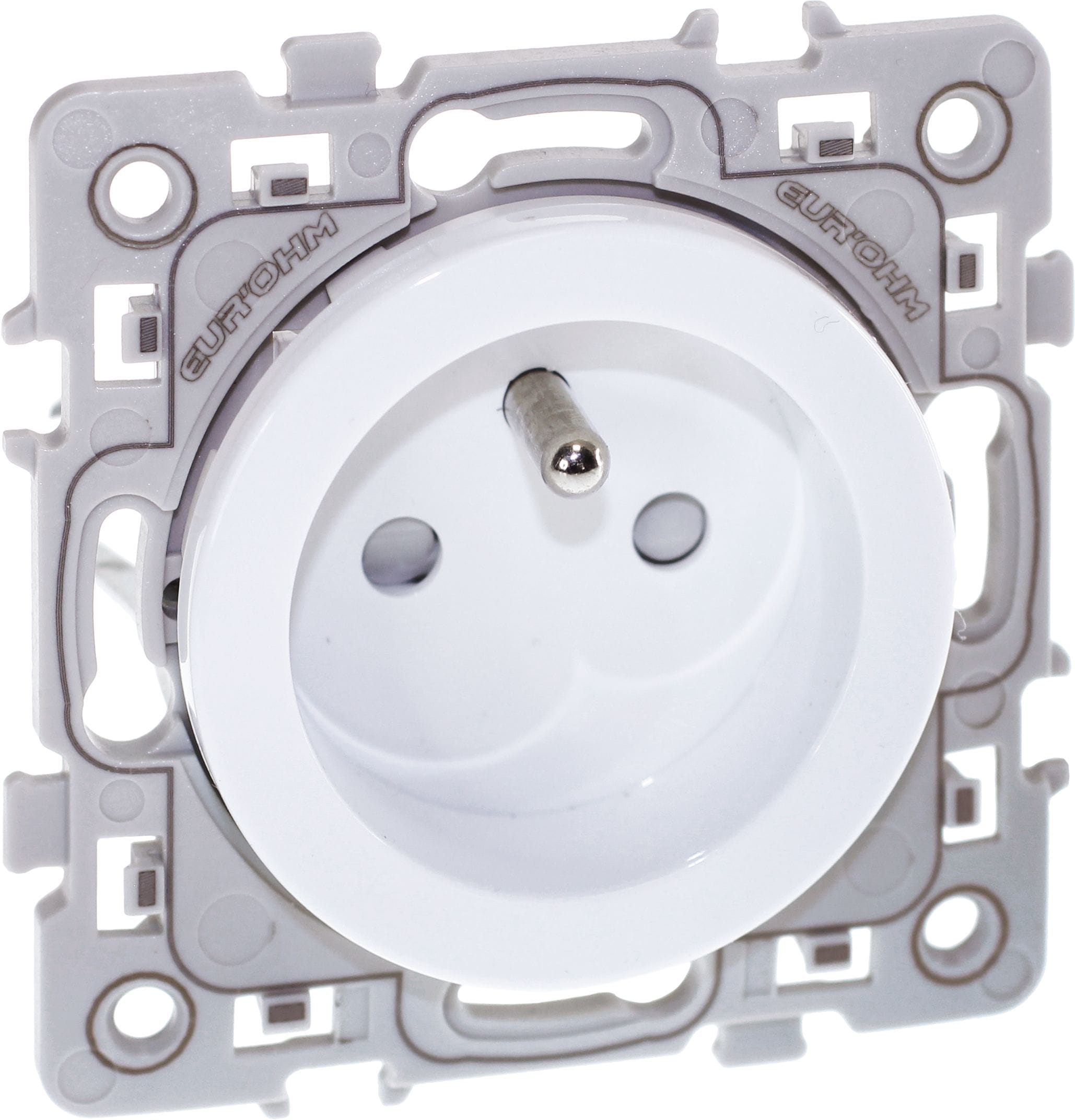 Eur Ohm - SQUARE PC 2P+T BLC GRIF