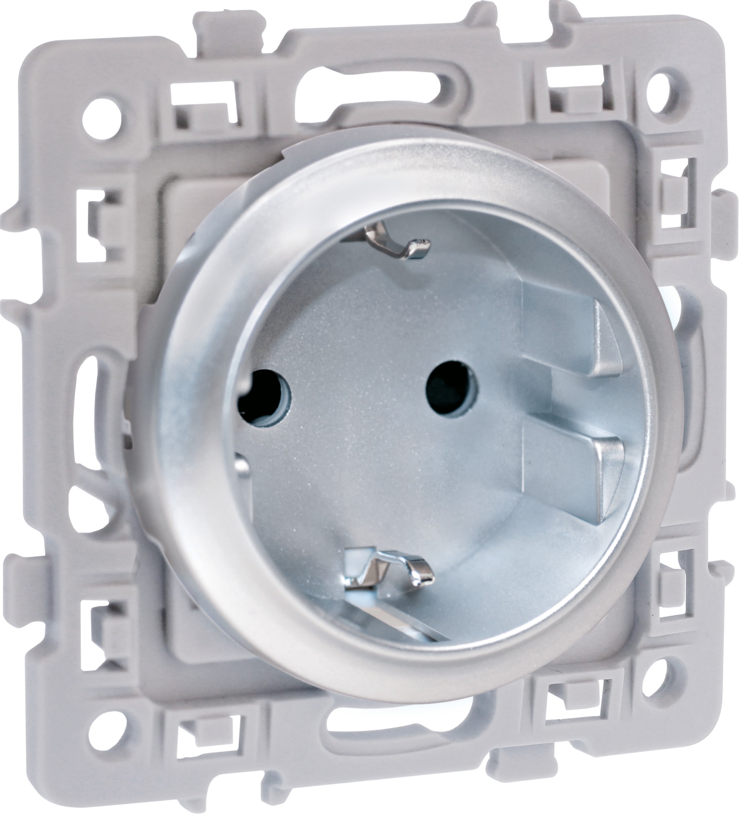 Eur Ohm - SQUARE PC 2P+T SILVER ALLEMAND