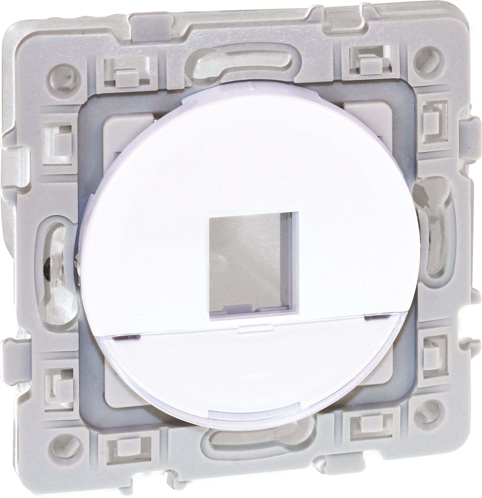 Eur Ohm - SQUARE RENO plastron RJ45 format KEYSTONE BLC