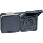 Eur Ohm - OXXO dble PC horiz 2P+T GRIS SAILLIE IP55