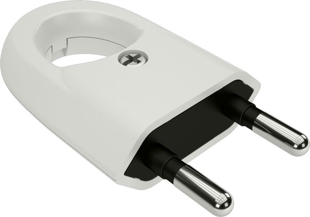 Eur Ohm - 6A male droite blanche