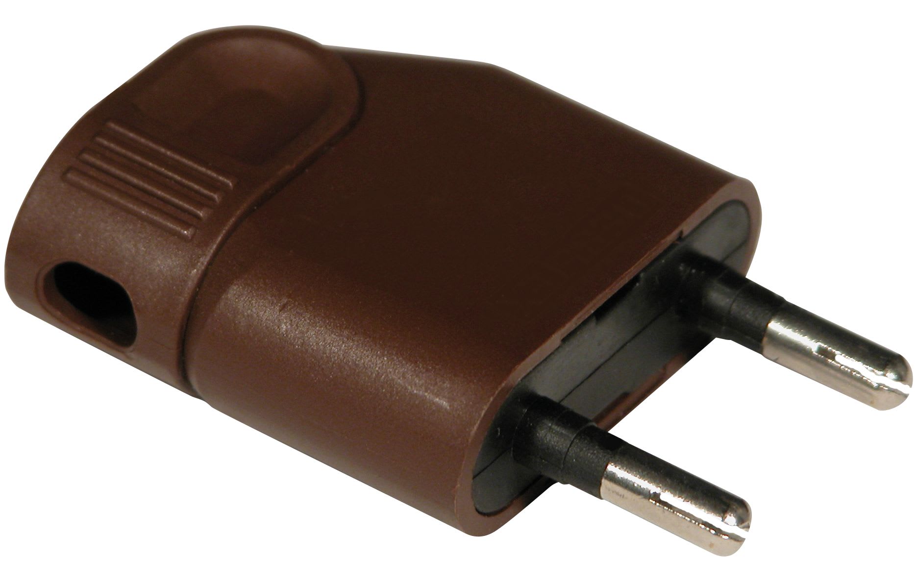 Eur Ohm - 6A male coudée marron