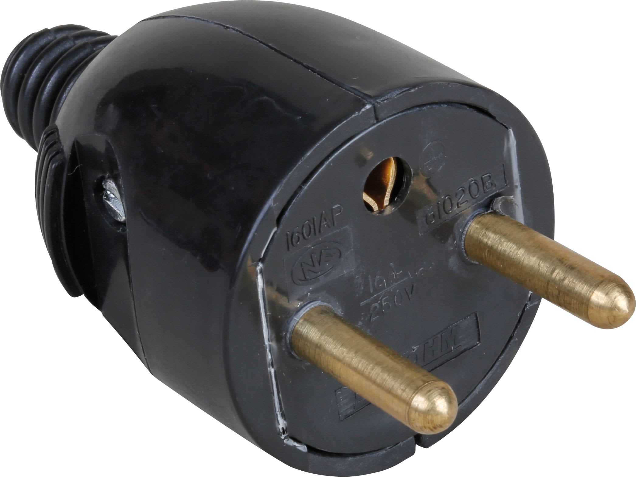 Eur Ohm - 16A male p.feuille dte noire