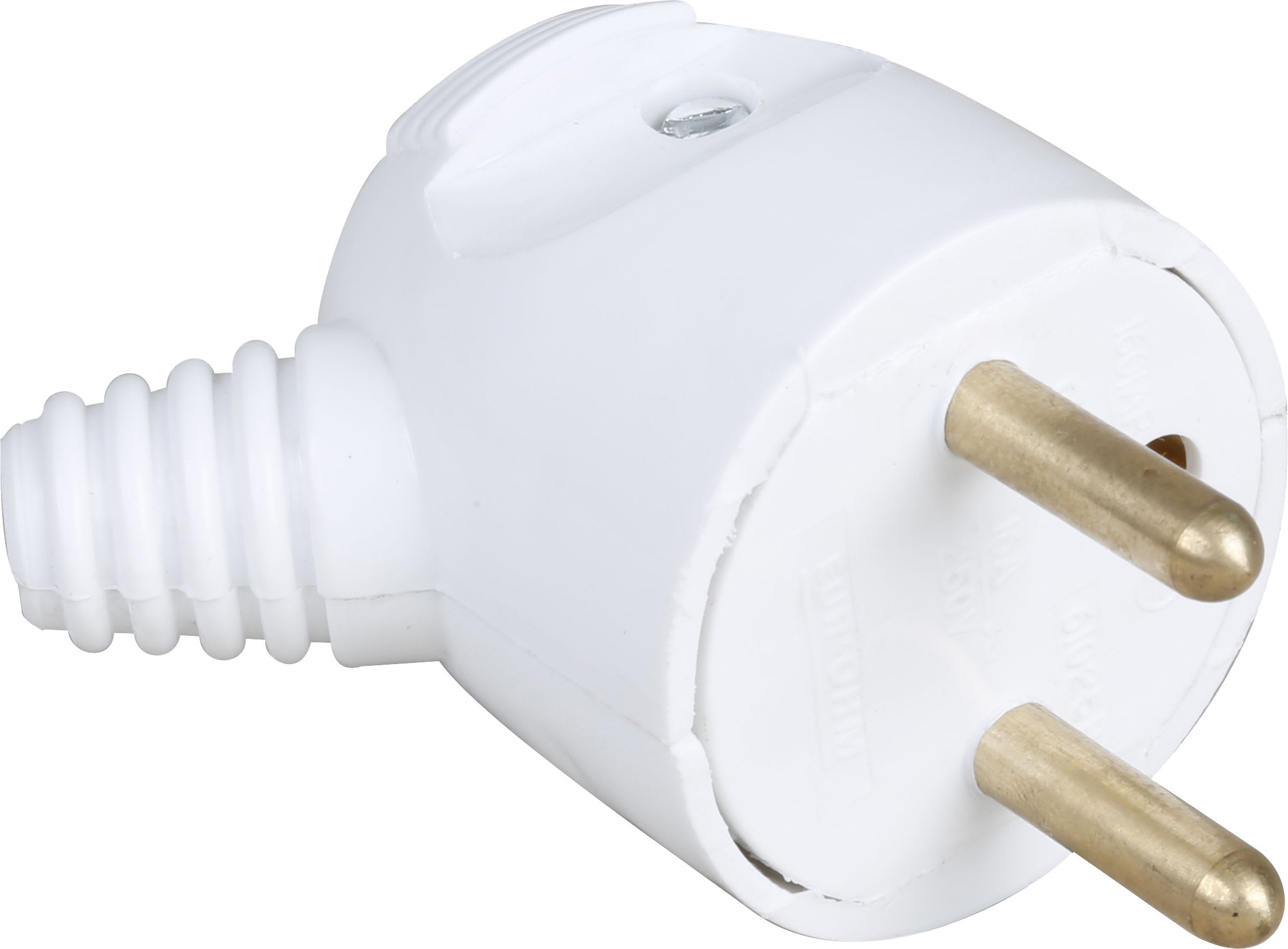 Eur Ohm - 16A male p.feuille coudée blche