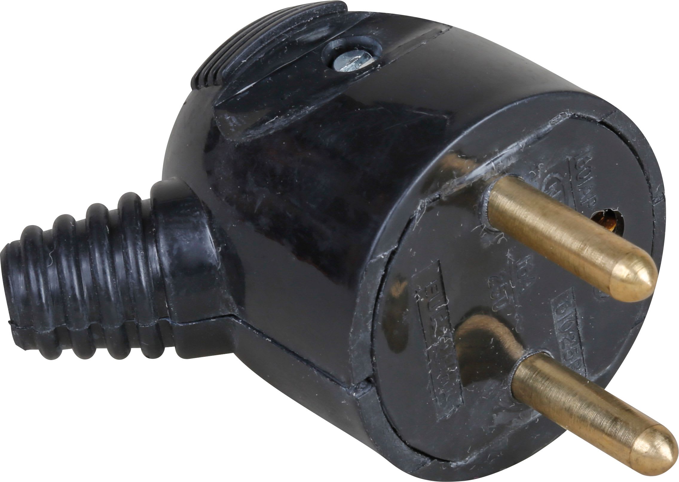 Eur Ohm - 16A male p.feuille coudée noire