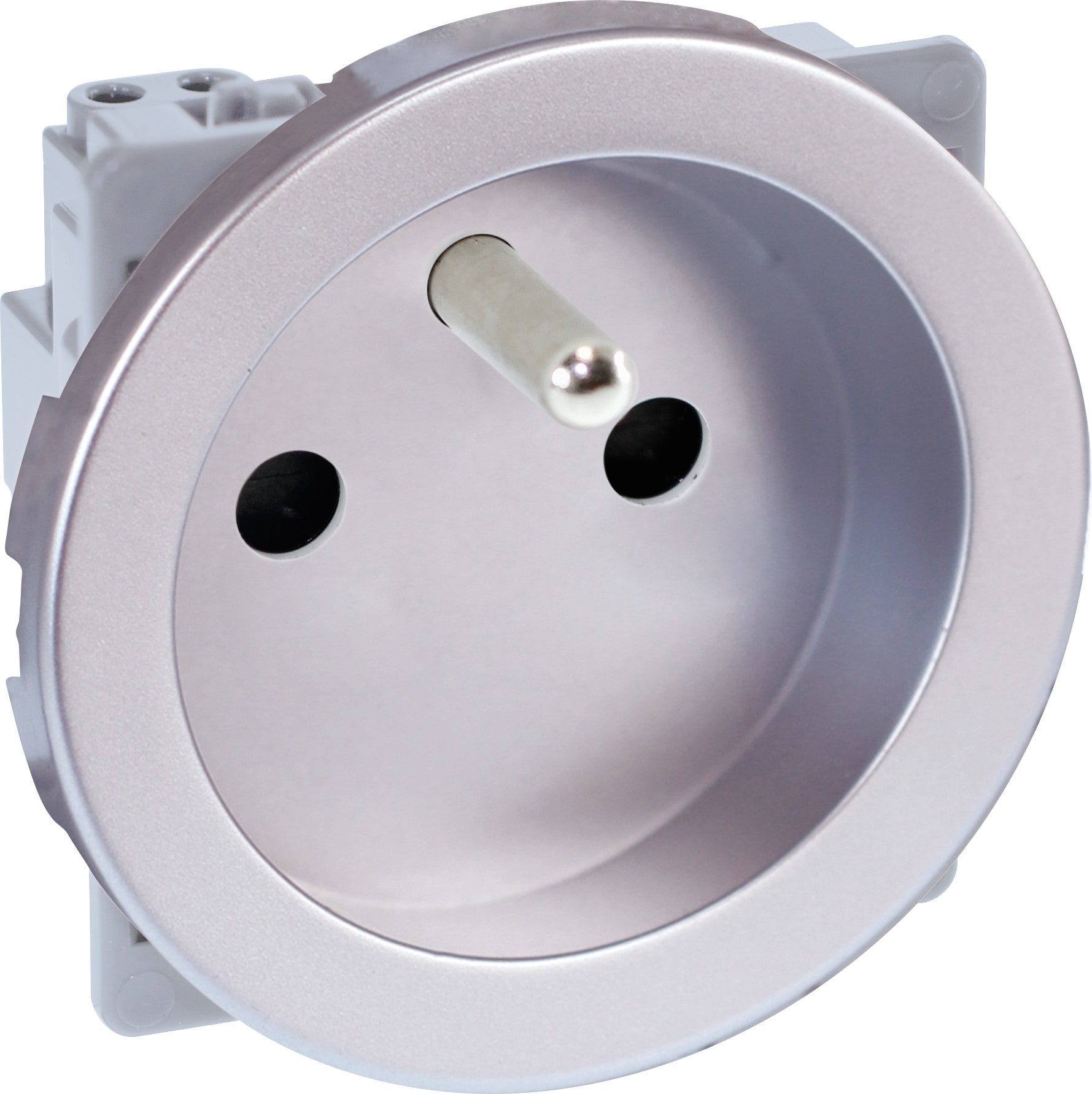 Eur Ohm - COMETE Prise Réno. 2P+T Connex. H/B SILVER