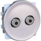 Eur Ohm - COMETE Prise Double TV Multi. Serv. Type F SILVER