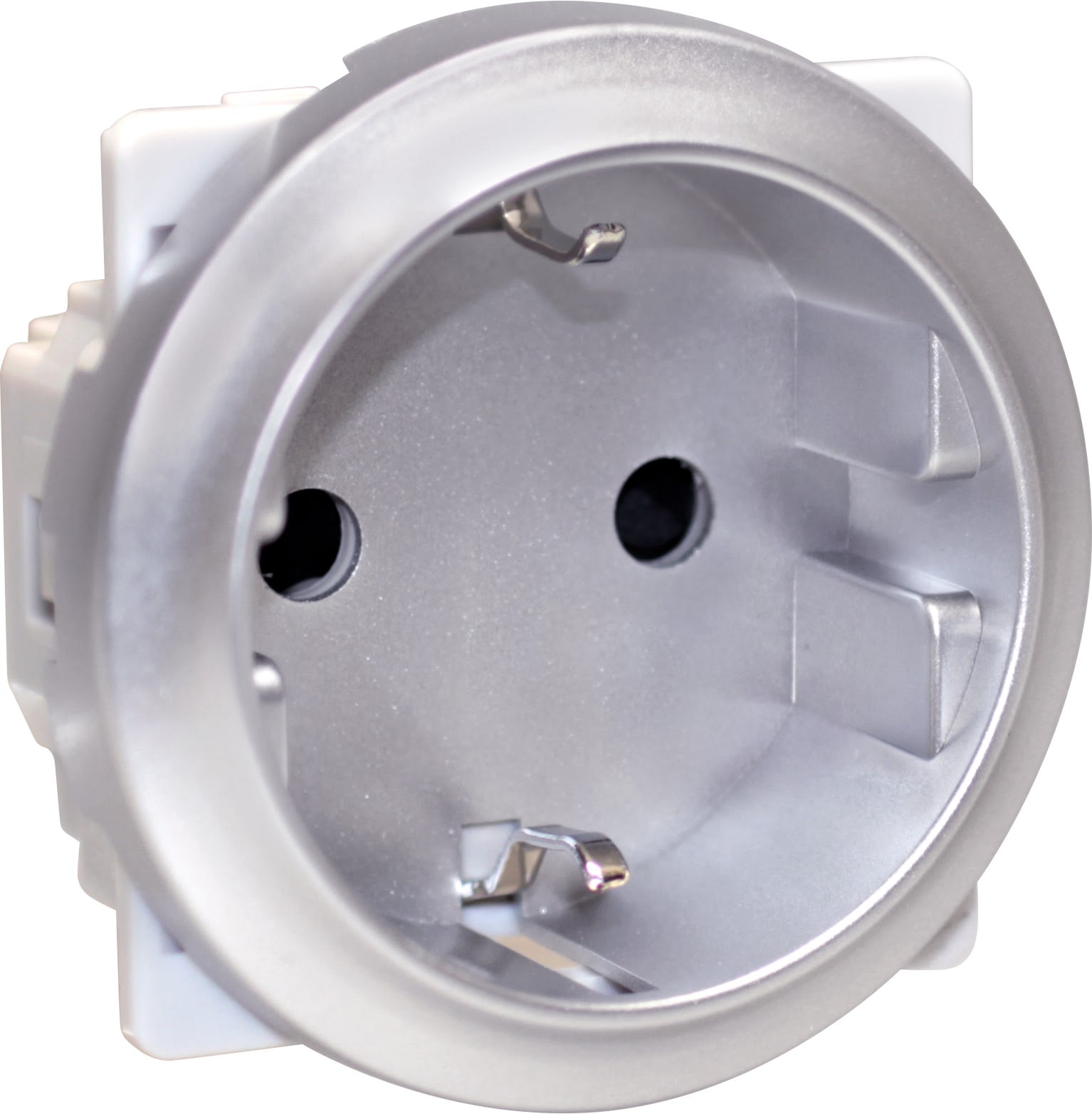 Eur Ohm - COMETE Prise 2P+T Schuko SILVER