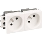 Eur Ohm - Bloc 2 prises 2P+T blanche