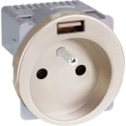 Eur Ohm - COMETE PC 2P+T + USB A TITANE