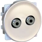 Eur Ohm - COMETE Prise Double TV  Multi. Serv. Type F TITANE