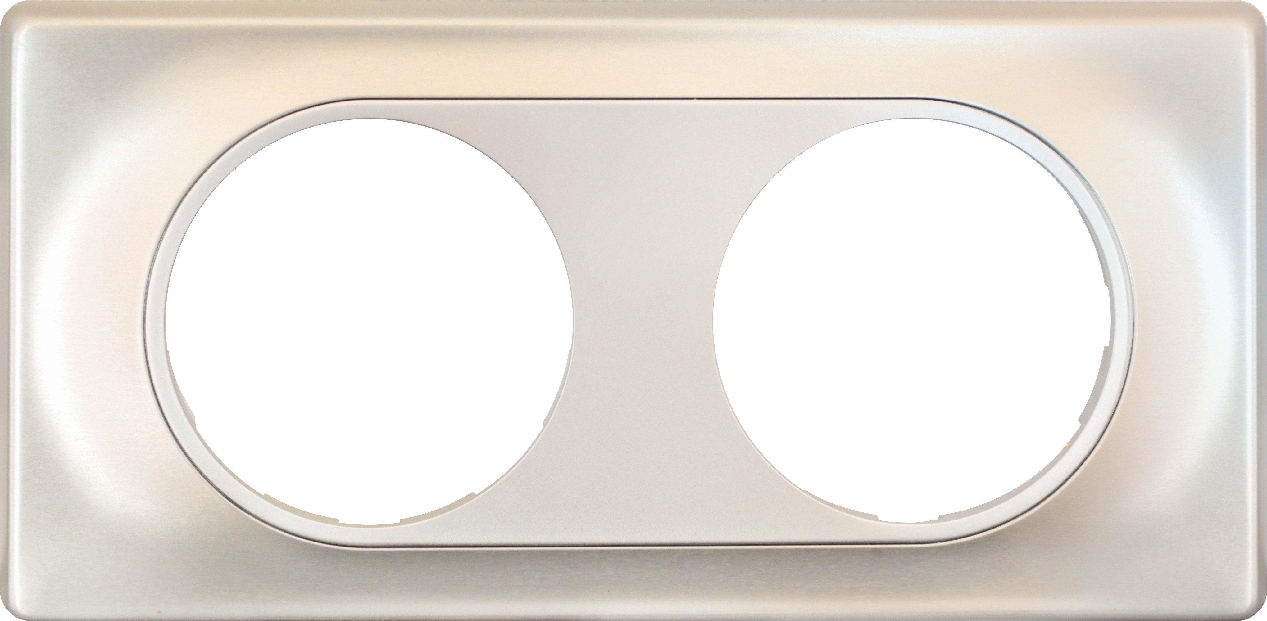 Eur Ohm - COMETE Plaque 2 postes TITANE