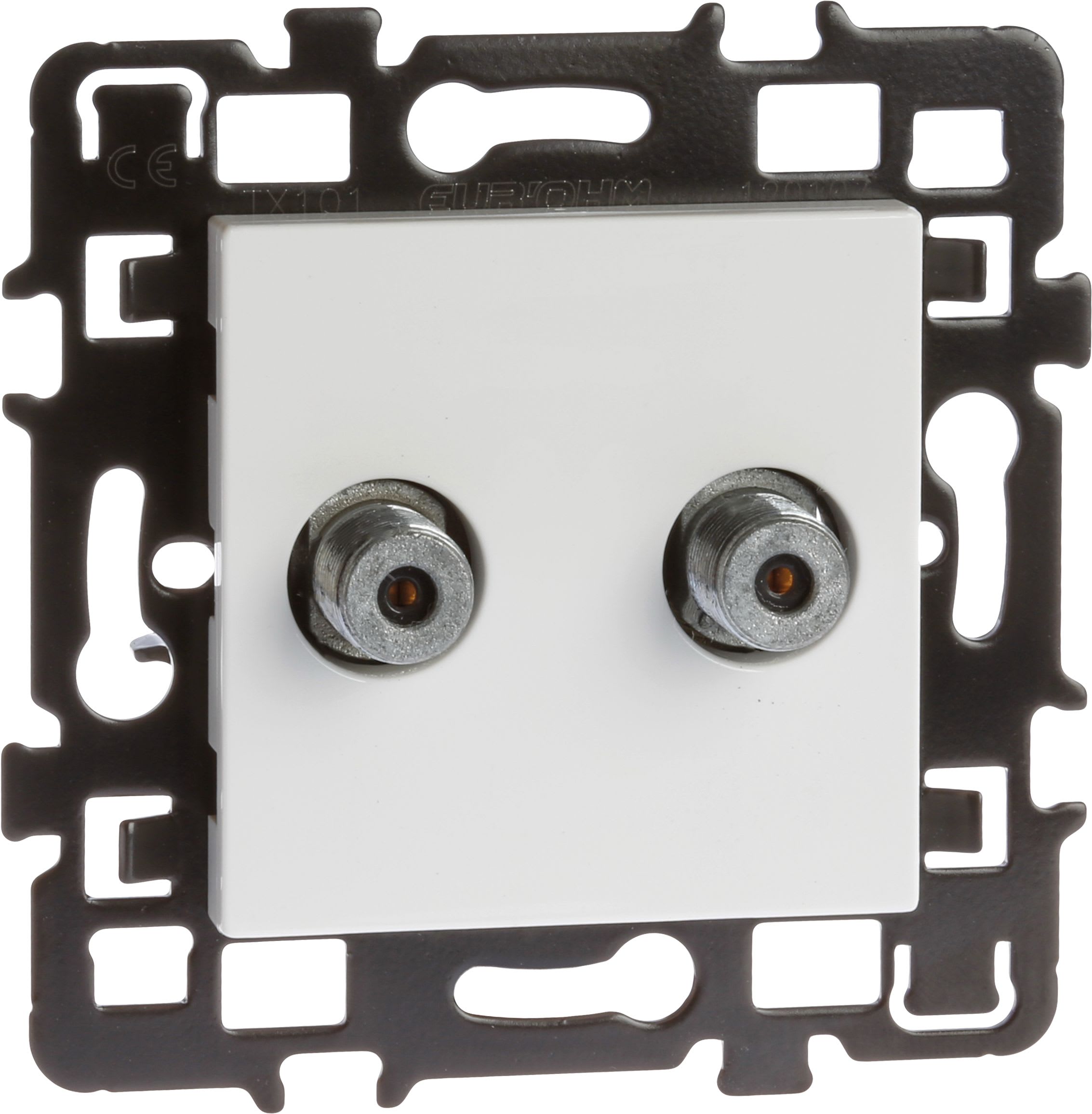 Eur Ohm - Prise TV F dble multi-serv.+ enj.