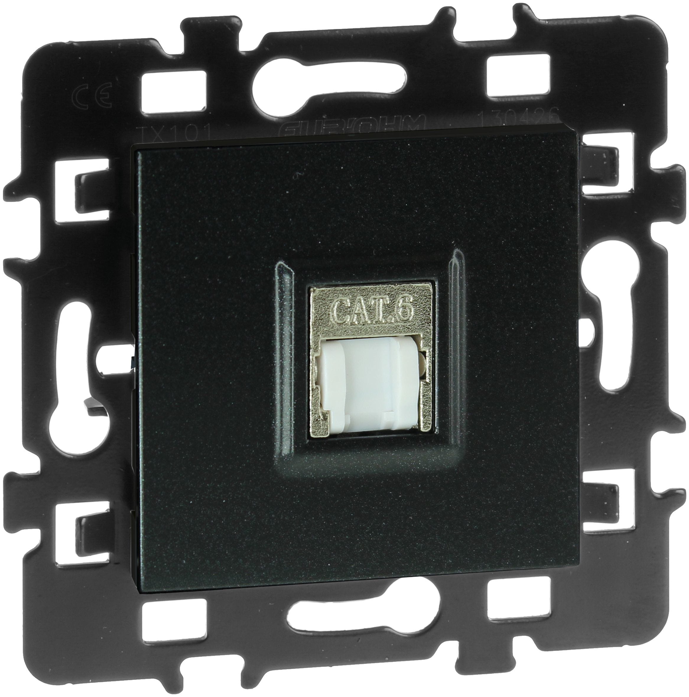 Eur Ohm - RJ45 Cat 6 FTP Grade 1 ( tel+ LAN)  anthracite