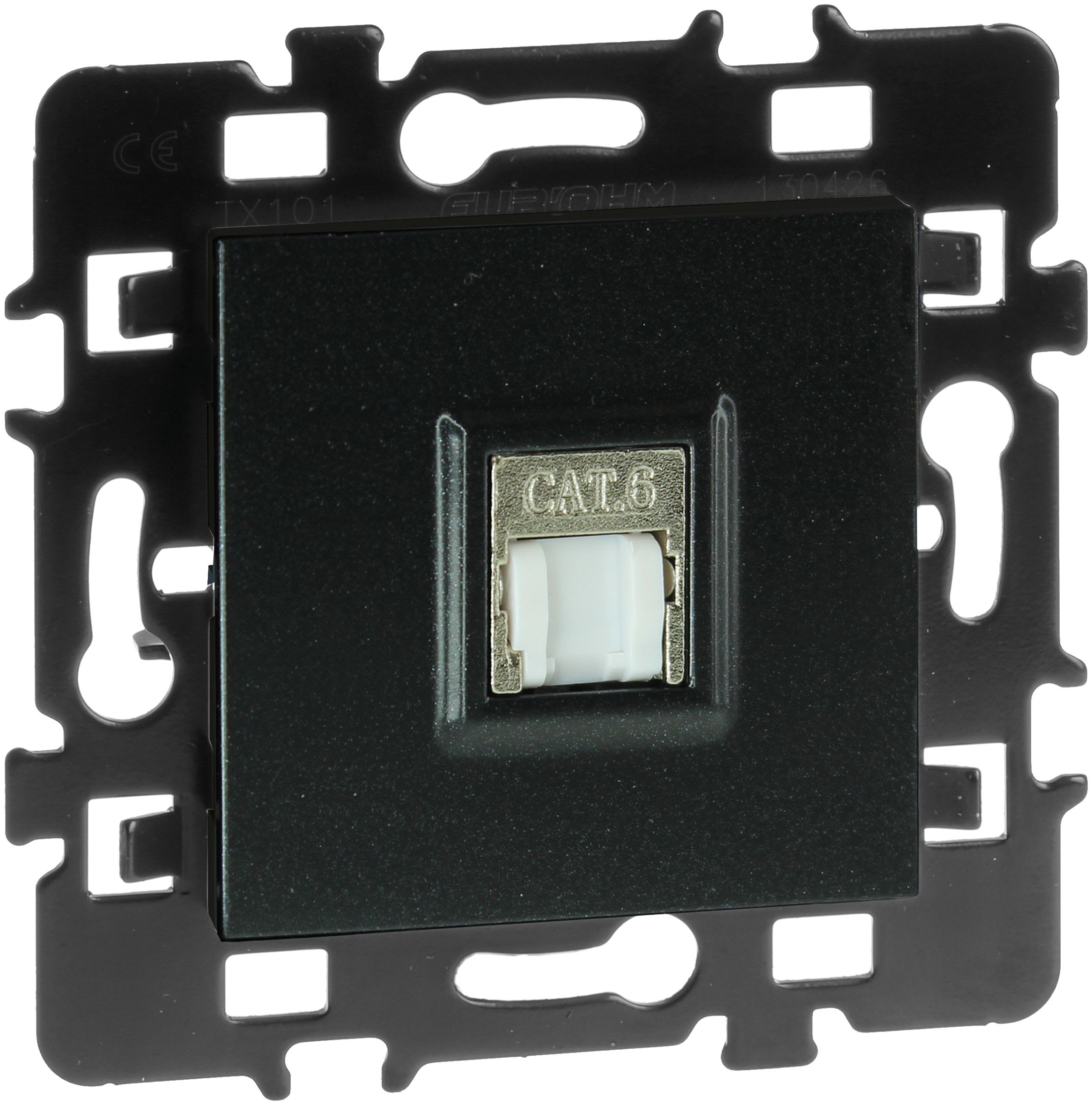 Eur Ohm - RJ45 Cat 6 FTP Grade 1 ( tel+ LAN) anthracite