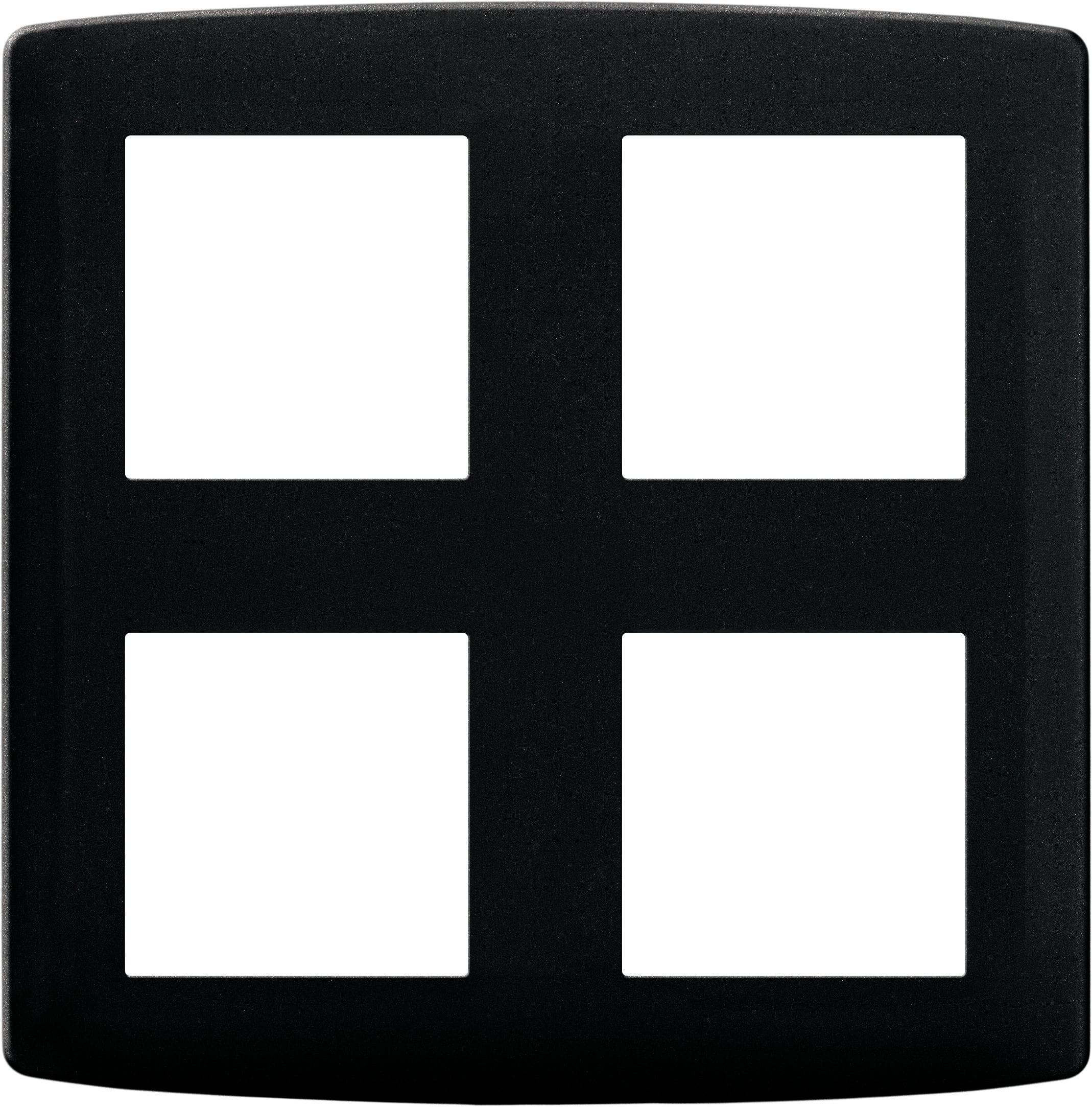 Eur Ohm - Plaque 2x2 postes anthracite