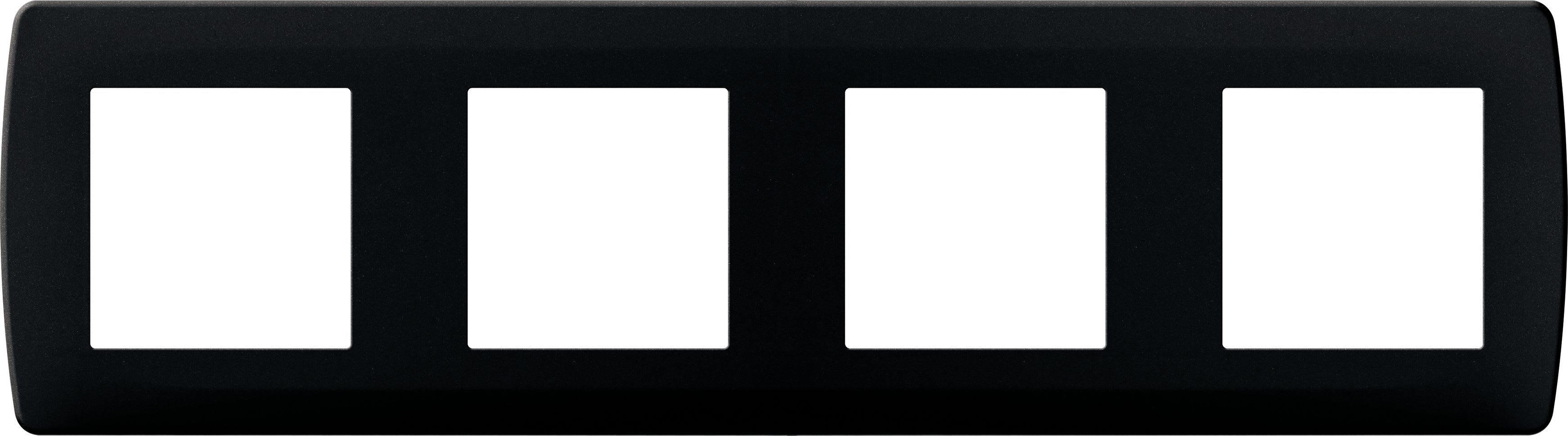 Eur Ohm - Plaque anthracite 4 postes