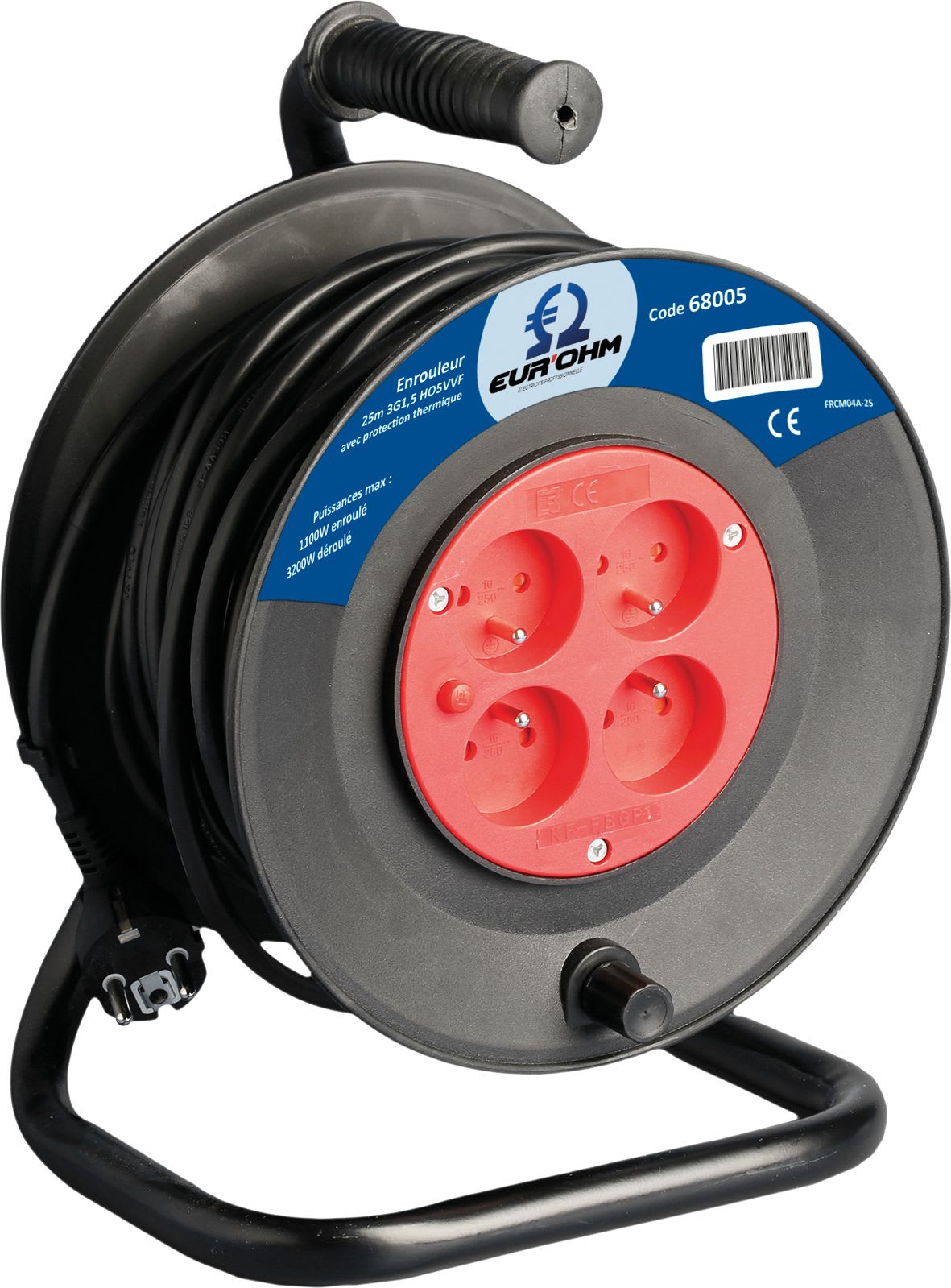 Eur Ohm - Enroul.3G1,5 25m noir