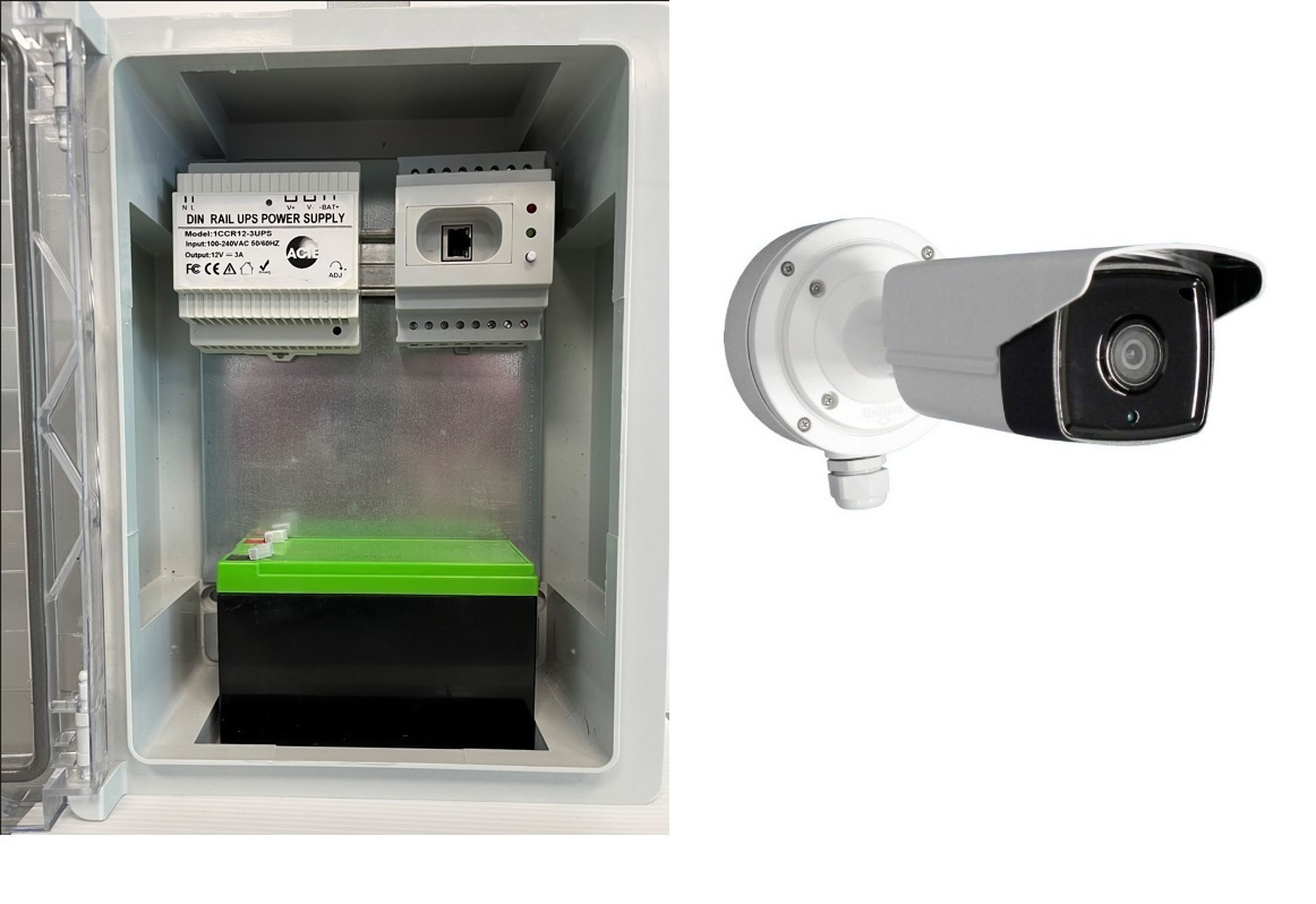 Acie Automatisme - Kit adip rj45 + caméra LAPI 4Mp ANPR 28,12IR50 IK 67