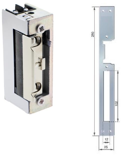 Acie Automatisme - Gâche électrique réversible avec contact stationnaire 9/16vcc+ tetiere gat25