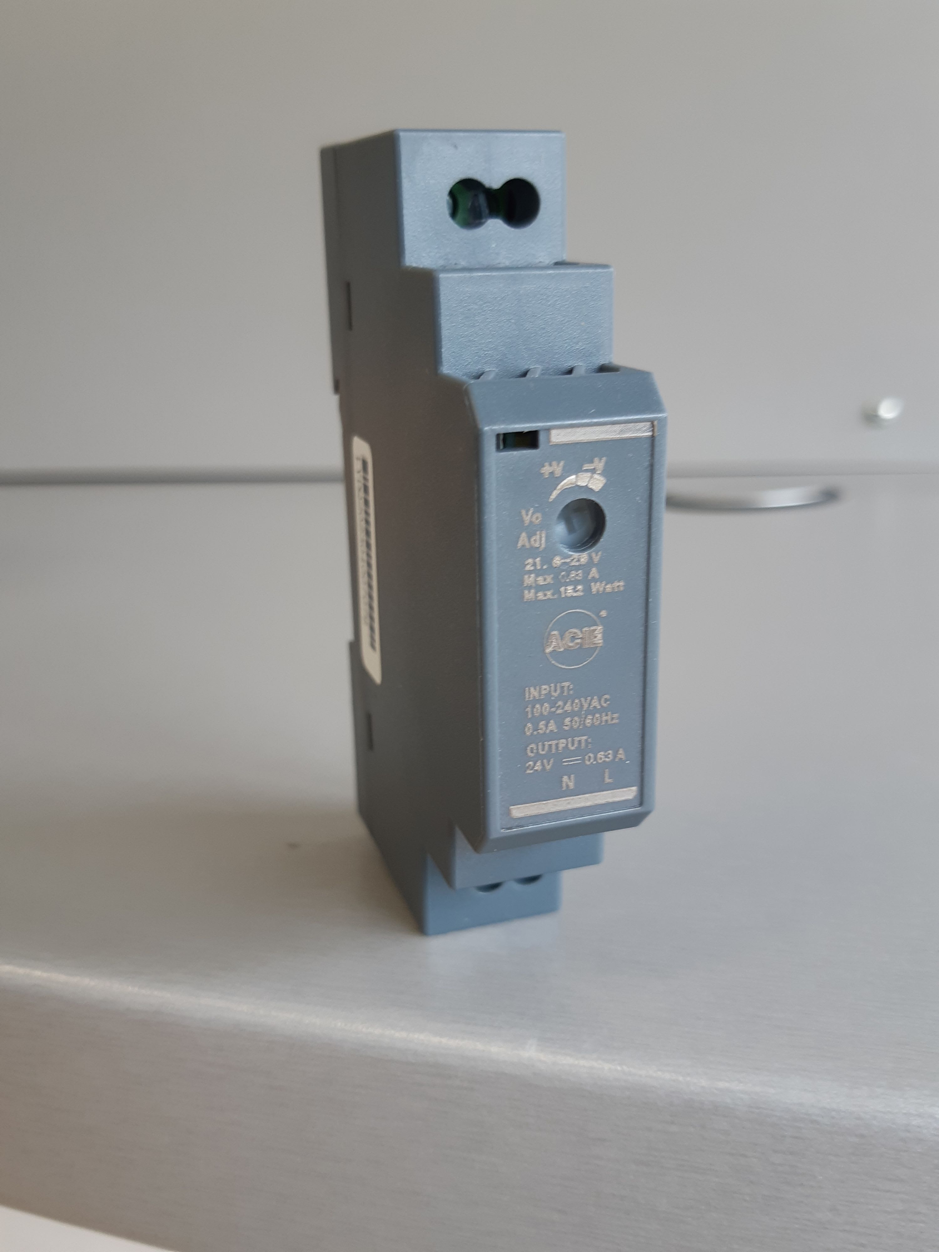 Acie Automatisme - Alimentation rail-din 24v 0,63A fixation par rail-din 1 module