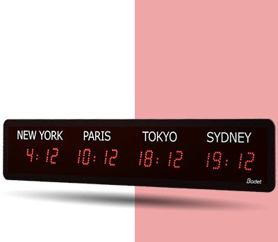 Bodet time & sport - StyleII 6 villes 5H AFNOR 240V rouge