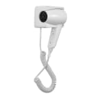 Jvd - Sèche-cheveux Mural Glow blanc : 1400W, ioniseur intégré, support avec arrêt aut