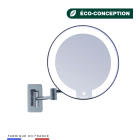 Jvd - Miroir Cosmos lumineux chromé bras tubulaire