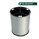 Jvd - Corbeille Inox brossé 13L 3 bacs noirs