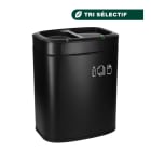 Jvd - Corbeille de tri Ovale 2 bacs avec couvercle