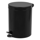 Jvd - Poubelle à pédale 5L en métal finition noir mat