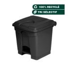 Jvd - Poubelle 30L noir avec traitement antimicrobien et antibactérien en plastique re