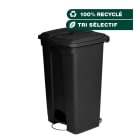 Jvd - Poubelle 90L noir avec traitement antimicrobien et antibactérien en plastique re