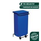 Jvd - Conteneur mobile à pédale 110L Métal Bleu