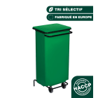 Jvd - Conteneur mobile à pédale 110L Métal Vert