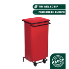 Jvd - Conteneur mobile à pédale 110L Métal Rouge