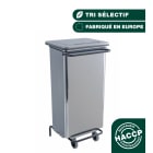 Jvd - Conteneur mobile à pédale 110L Inox Brillant