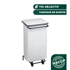 Jvd - Conteneur mobile à pédale 110L métal Blanc