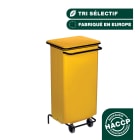Jvd - Conteneur mobile à pédale 110L Métal Jaune