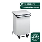 Jvd - Conteneur mobile à pédale 70L métal Blanc
