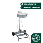 Jvd - Porte sac rond mobile à pédale Gris