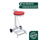 Jvd - Porte sac rond mobile à pédale couvercle Rouge