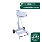 Jvd - Porte sac rond mobile à pédale Blanc