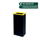 Jvd - Collecteur en métal tri sélectif 40L noir (sans couvercle)