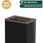Jvd - Couvercle marron à clapet pour collecteur métal de tri 40L