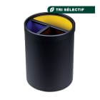 Jvd - Corbeille de tri noire 3 bacs (6L + 2x3L)