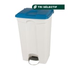 Jvd - Container 90L blanc couvercle bleu
