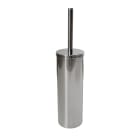 Jvd - Porte-brosse de toilette rond avec support mural en acier inoxydable brillant