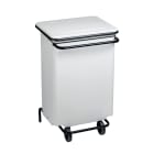 Jvd - Conteneur mobile à pédale 70L métal Blanc