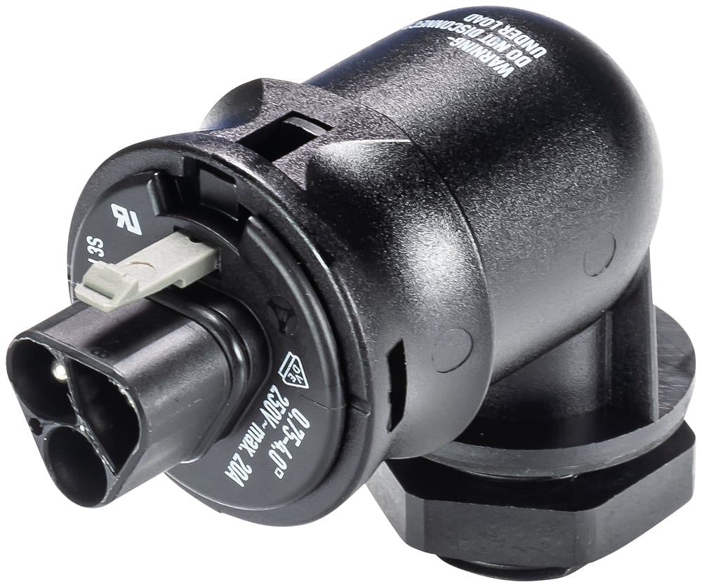 Wieland - embase RST20i3 coudé mâle M20 à vis Noir